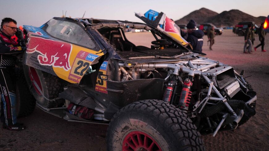 Worse for wear - Carlos Sainz's car was badly damaged in Sunday's crash 