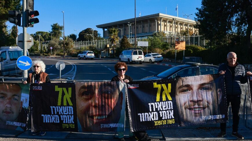 Protesters call for a deal to secure the release of hostages held by Hamas 