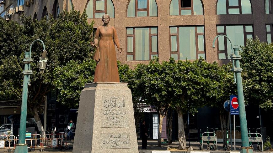 A statue of the late Egyptian singer Umm Kulthum stands in the Zmalek district of Cairo