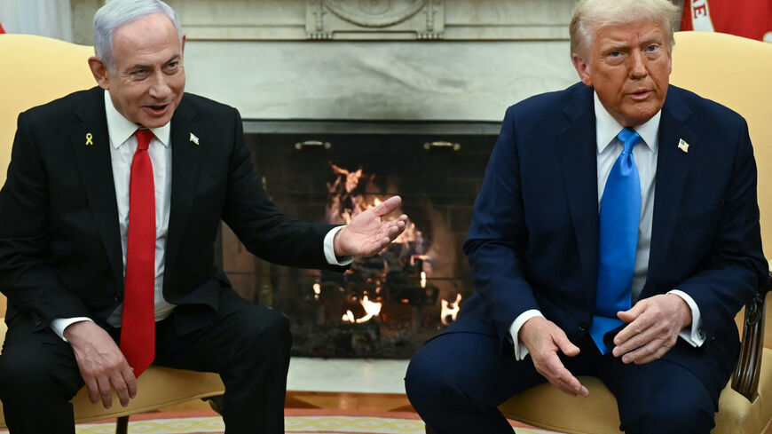 US President Donald Trump and Israel's Prime Minister Benjamin Netanyahu speak to the press ahead of a meeting in the Oval Office of the White House in Washington, DC, on February 4, 2025. (Photo by ANDREW CABALLERO-REYNOLDS / AFP) (Photo by ANDREW CABALLERO-REYNOLDS/AFP via Getty Images)