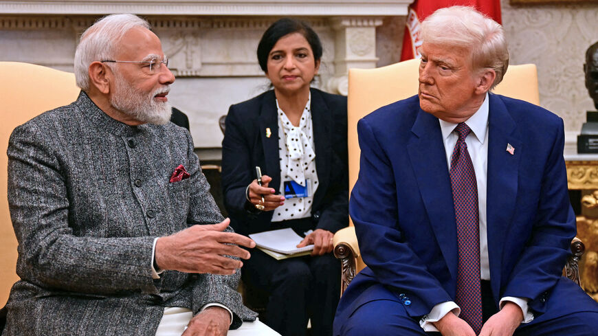 US President Donald Trump meets with Indian Prime Minister Narendra Modi in the Oval Office of the White House in Washington, DC, on Feb. 13, 2025. 