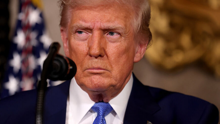 PALM BEACH, FLORIDA - FEBRUARY 18:: U.S. President Donald Trump delivers remarks after signing an executive order on expanding access to IVF at his Mar-a-Lago resort on February 18, 2025 in Palm Beach, Florida. Later today, Fox News will air a joint interview between President Trump and Tesla and SpaceX CEO Elon Musk. (Photo by Joe Raedle/Getty Images)