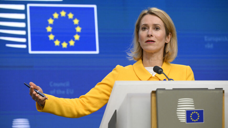 European Union High Representative for Foreign Affairs and Security Policy Kaja Kallas holds a press conference during the EU's foreign affairs council at the EU headquarters in Brussels on February 24, 2025. (Photo by JOHN THYS / AFP) (Photo by JOHN THYS/AFP via Getty Images)