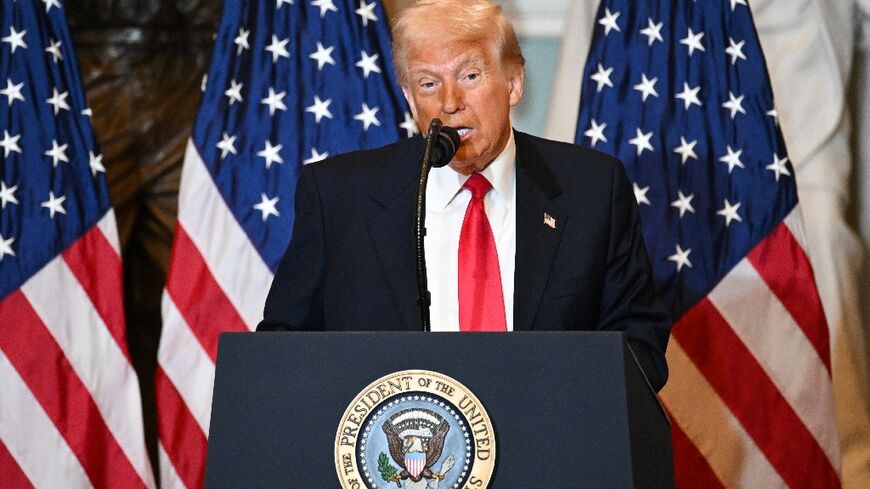 US President Donald Trump speaks at the US Capitol in Washington on February 6, 2025