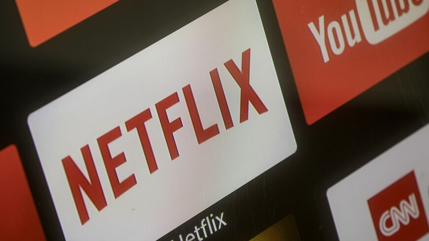 The Netflix App logo is seen on a television screen on March 23, 2018 in Istanbul, Turkey. 