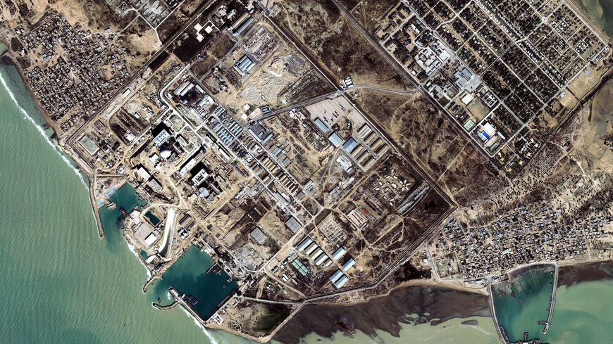 BUSHEHR, IRAN - JANUARY 13: (FILE PHOTO) This satellite image from Space Imaging shows a nuclear reactor facility January 13, 2002 near Bushehr, Iran. The U.S. believes this facility and others in Iran could be used by Iran to make nuclear weapons. (Photo by Space Imaging Middle East/Getty Images)