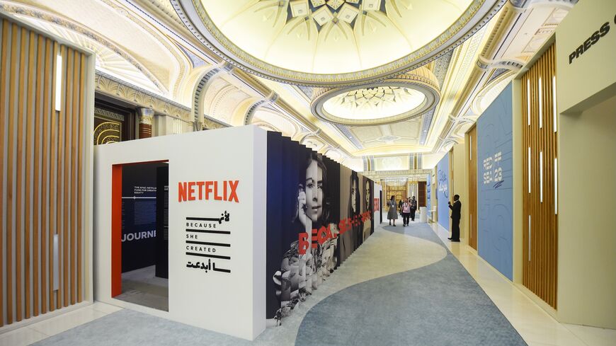 The Netflix stand at the Red Sea International Film Festival 2023, Jeddah, Saudi Arabia, Dec. 3, 2023.