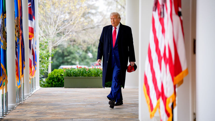 President Donald Trump arrives to speak during a "Make America Wealthy Again" trade announcement event in the Rose Garden at the White House on April 2, 2025 in Washington, DC.