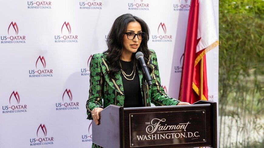 Sheikha Mayes Al-Thani speaks at inaugural USQBC-SelectUSA event in Washington, DC,  February 25, 2024.