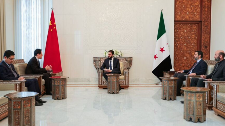 Syrian President Ahmed al-Sharaa meets with Chinese Ambassador to Damascus Shi Hongwei on Feb. 22, 2025. — SANA