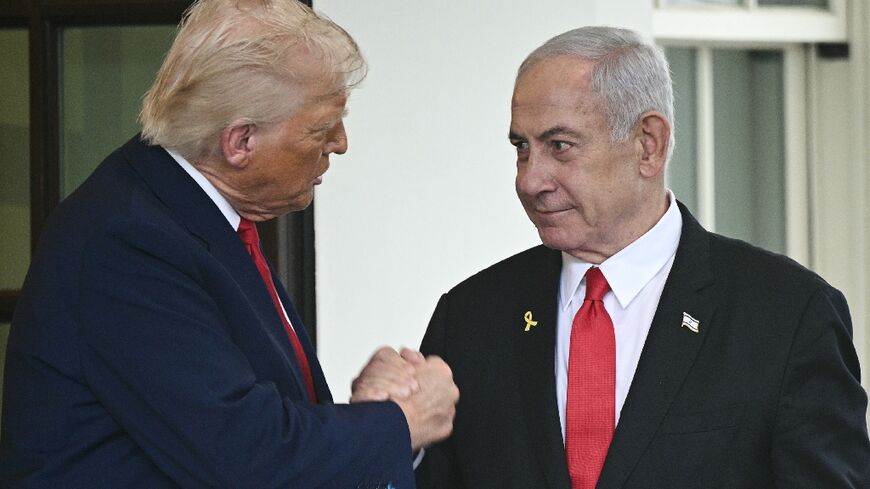 US President Donald Trump said he was united with Israeli Prime Minister Benjamin Netanyahu