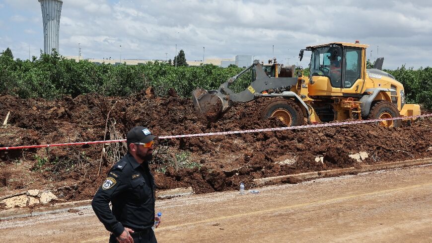 The missile attack left a wide crater near Ben Gurion airport
