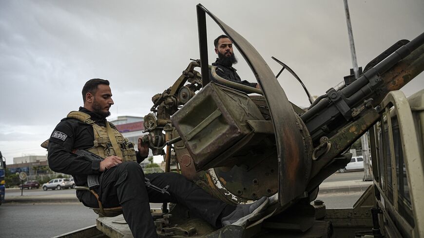 Syrian government forces as conflicts intensify between them and the Druze in Sahnaya, April 30, 2025.
