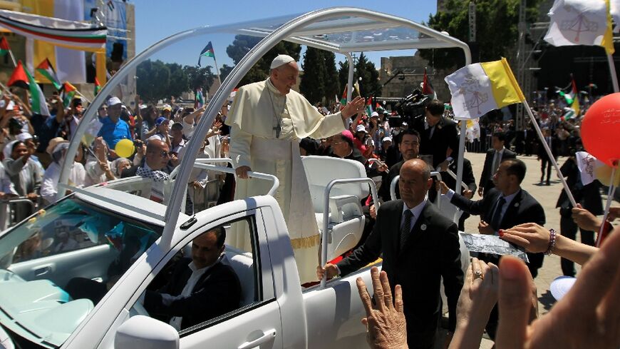 Pope Francis used the popemobile on a visit to Bethlehem in 2014