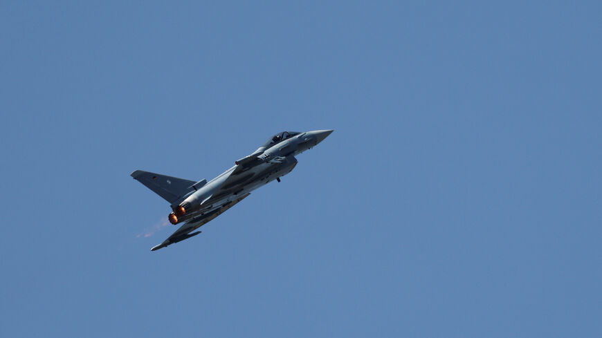 A German Air Force Eurofighter Typhoon jet during an air display at the 55th International Paris Airshow at Le Bourget Airport near Paris, France, June 18, 2025. REUTERS/Benoit Tessier/File Photo