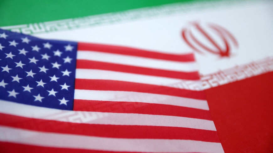 FILE PHOTO: U.S. and Iran flags are seen in this illustration taken June 18, 2025. REUTERS/Dado Ruvic/Illustration/File Photo