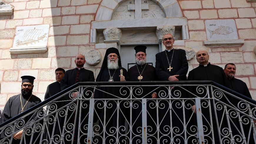 The senior church leaders were in Gaza City as a show of unity and solidarity after Thursday's strike on the Holy Family Church