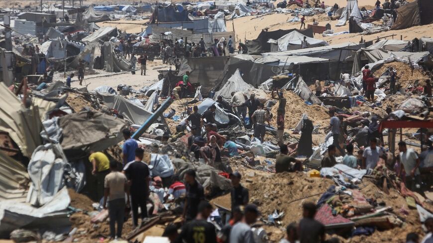 People in Gaza reported destruction of displacement camps as well as air strikes