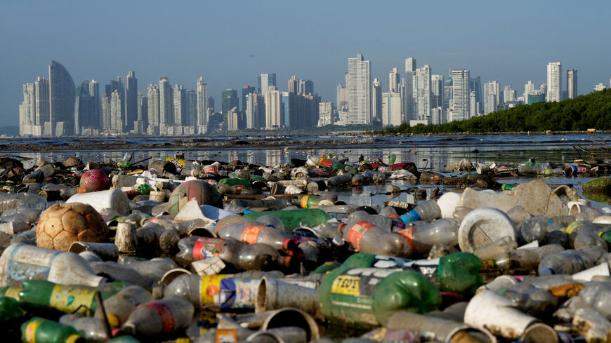 FILE PHOTO: Plastic polluting a mangrove area lies in Panama Bay, Panama City, Panama December 6, 2024. REUTERS/Enea Lebrun/File Photo