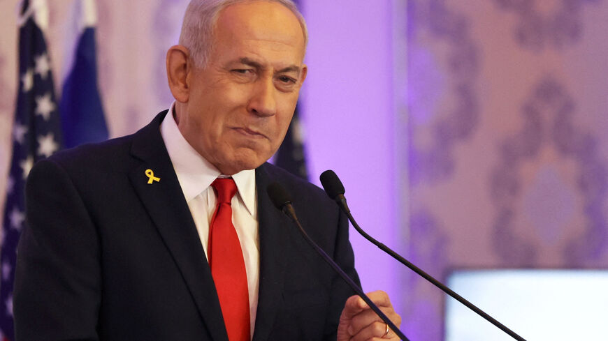 FILE PHOTO: Israeli Prime Minister Benjamin Netanyahu speaks during ‘Christian Conference’ in Jerusalem July 27, 2025. REUTERS/Ronen Zvulun/File Photo