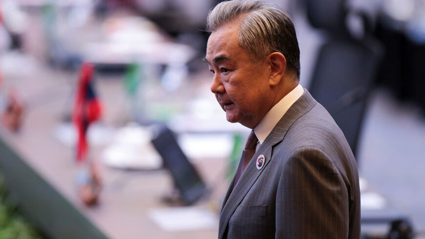 FILE PHOTO: Chinese Foreign Minister Wang Yi attend the 26th ASEAN Plus Three Foreign Ministers' Meeting at the Kuala Lumpur Convention Centre in Kuala Lumpur, Malaysia, July 10, 2025. REUTERS/Hasnoor Hussain/Pool/File Photo