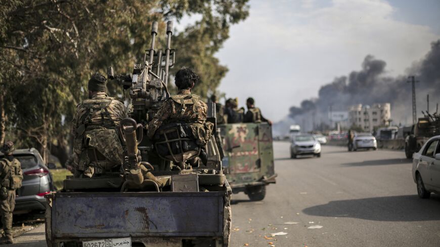 The new Syrian government's army fights the remaining elements of the Assad's regime on the Syrian coast near Latakia, Syria, on March 7, 2025.