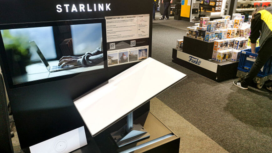 A Starlink satellite broadband antenna from SpaceX is on sale in the computer department of a Fnac store in the Victor Hugo shopping center in Valence, France, on March 8, 2025. (Photo by Nicolas Guyonnet / Hans Lucas / Hans Lucas via AFP) (Photo by NICOLAS GUYONNET/Hans Lucas/AFP via Getty Images)
