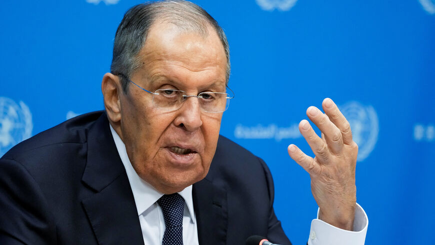 FILE PHOTO: Russia's Foreign Minister Sergei Lavrov speaks during a press conference after addressing the 80th United Nations General Assembly at U.N. headquarters in New York, U.S., September 27, 2025. REUTERS/Eduardo Munoz/File Photo