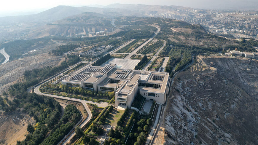 A drone view shows the presidential palace, after fighters of the ruling Syrian body ousted president Bashar al-Assad, in Damascus, Syria, December 14, 2024. REUTERS/Yosri Al Jamal