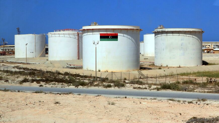 A picture taken on Sept. 24, 2020, shows a partial view of the Brega oil port some 270 kilometers west of Libya's eastern city of Benghazi.
