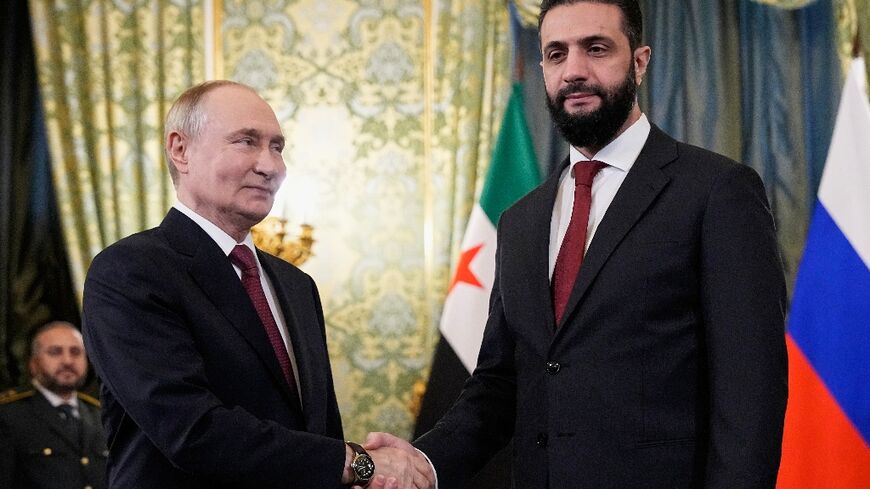 Putin greeted Sharaa warmly at the Kremlin