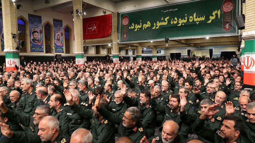 Commanders and members of the Islamic Revolutionary Guard Corps meet with Iran's Supreme Leader Ayatollah Ali Khamenei in Tehran, Iran August 17, 2023. Office of the Iranian Supreme Leader/WANA (West Asia News Agency) via REUTERS