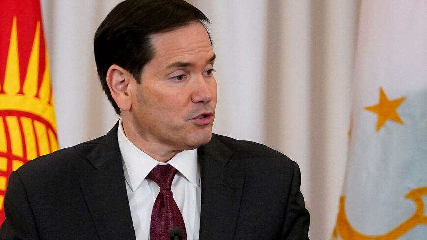 FILE PHOTO: U.S. Secretary of State Marco Rubio speaks during a reception with Central Asian states' foreign ministers at the State Department in Washington, D.C., U.S., November 5, 2025. REUTERS/Nathan Howard/File Photo