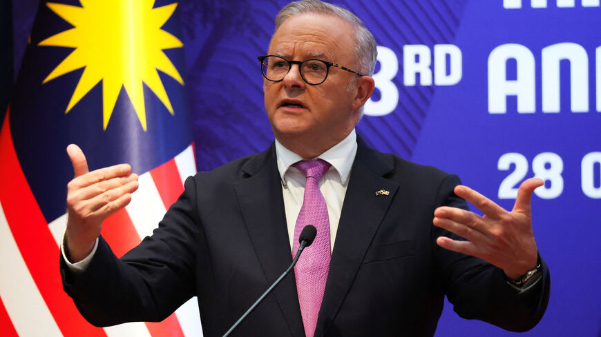 Australian Prime Minister Anthony Albanese speaks during a press conference at the Malaysia-Australia 3rd Annual Leaders' Meeting on the sidelines of the Association of Southeast Asian Nations (ASEAN) Summit at the Kuala Lumpur Convention Centre (KLCC) in Kuala Lumpur, Malaysia, 28 October 2025.  FAZRY ISMAIL/Pool via REUTERS