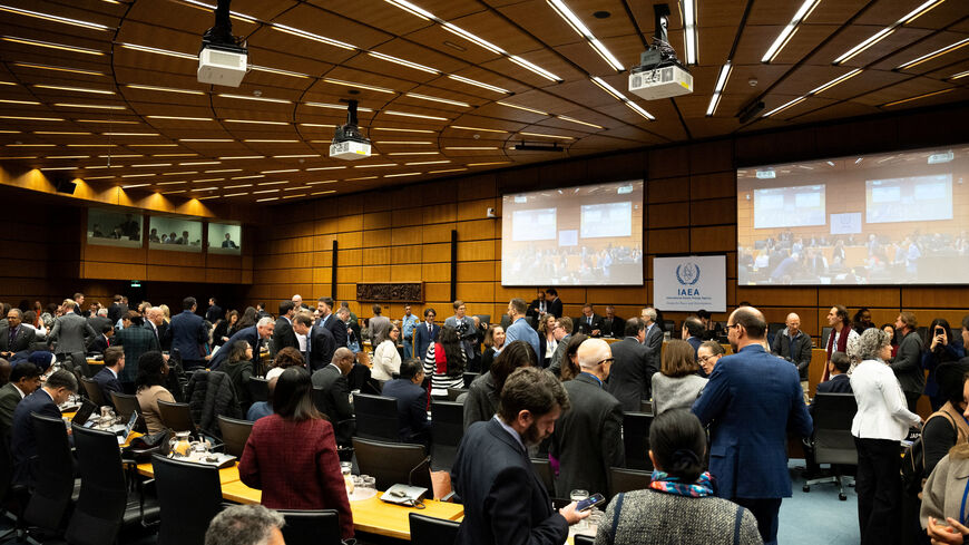 People arrive for the quarterly board of governors meeting at the IAEA headquarters in Vienna, Austria, November 19, 2025. REUTERS/Elisabeth Mandl