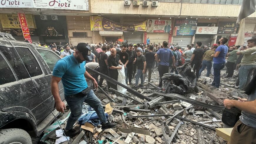 The strike hit a residential building in the Haret Hreik neighbourhood of Beirut's southern suburbs