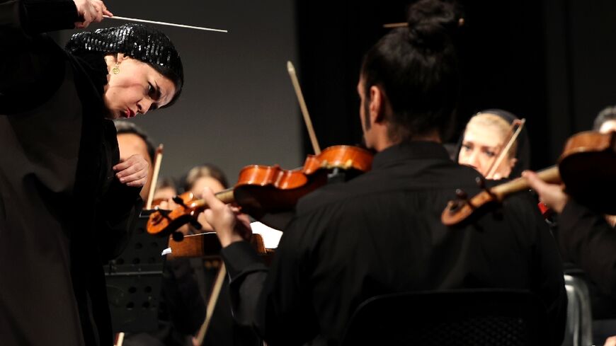 Paniz Faryoussefi was this month the first woman to conduct the Tehran Symphony Orchestra, leading the ensemble over two days of performances of Schubert, Sibelius and Kachaturian