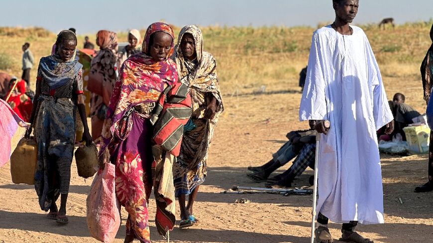 Civilians who fled Sudan's El-Fasher last week, with the frontline now shifting to Kordofan