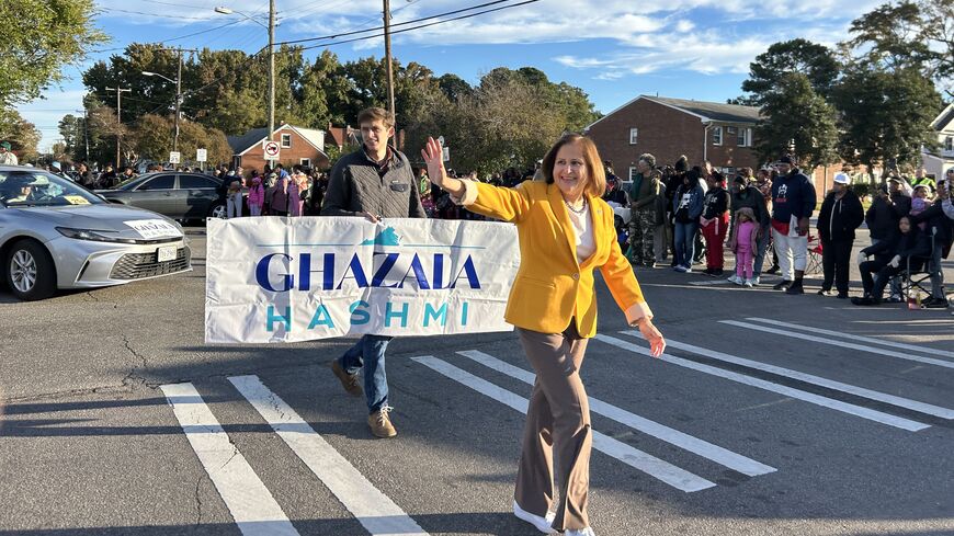 Ghazal Hashmi walks in the annual Norfolk State University Homecoming Parade, on Oct. 25, 2025.