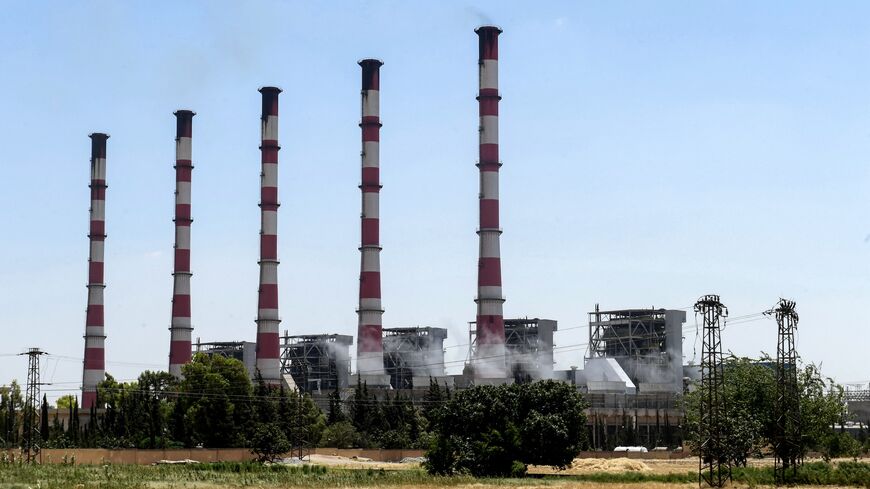 This picture taken on July 10, 2022, shows a view of the thermal natural gas and fuel oil power plant serving Syria's northern city of Aleppo.