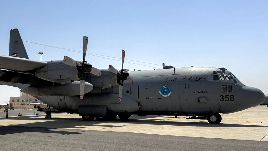 A Royal Jordanian Air Force C-130 Hercules military transport aircraft — the model involved in Tuesday's crash — is pictured at King Abdullah II airbase in Zarqa on July 30, 2025. 