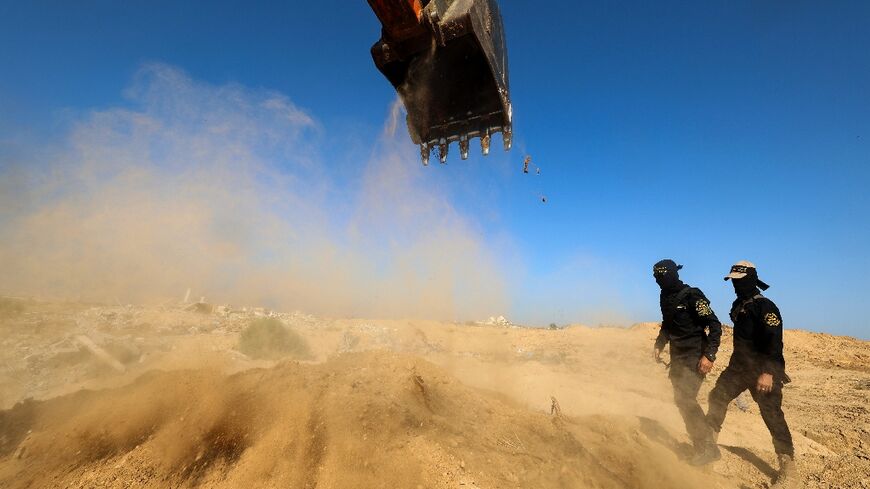 The Palestinian militant group Islamic Jihad at a search in Nuseirat in the central Gaza Strip on November 21