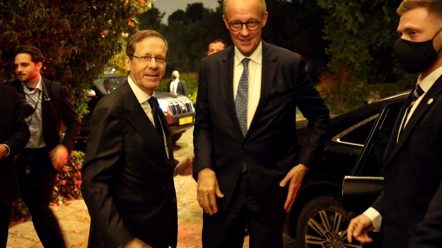 Merz met Israeli President Isaac Herzog in Jerusalem soon after his arrival