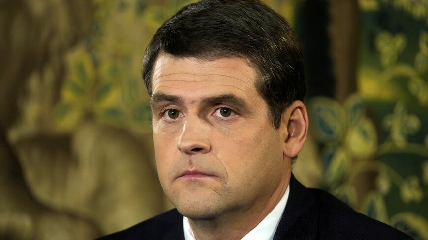 Dawn of Nemunas Party leader Remigijus Zemaitaitis attends a press conference after general election in Vilnius, Lithuania October 28, 2024. REUTERS/Ints Kalnins