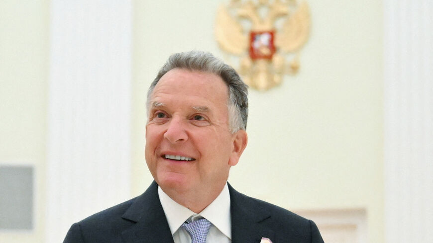 FILE PHOTO: U.S. President Donald Trump's envoy Steve Witkoff reacts during a meeting with Russian President Vladimir Putin in Moscow, Russia, April 25, 2025. Sputnik/Kristina Kormilitsyna/Pool via REUTERS/File Photo