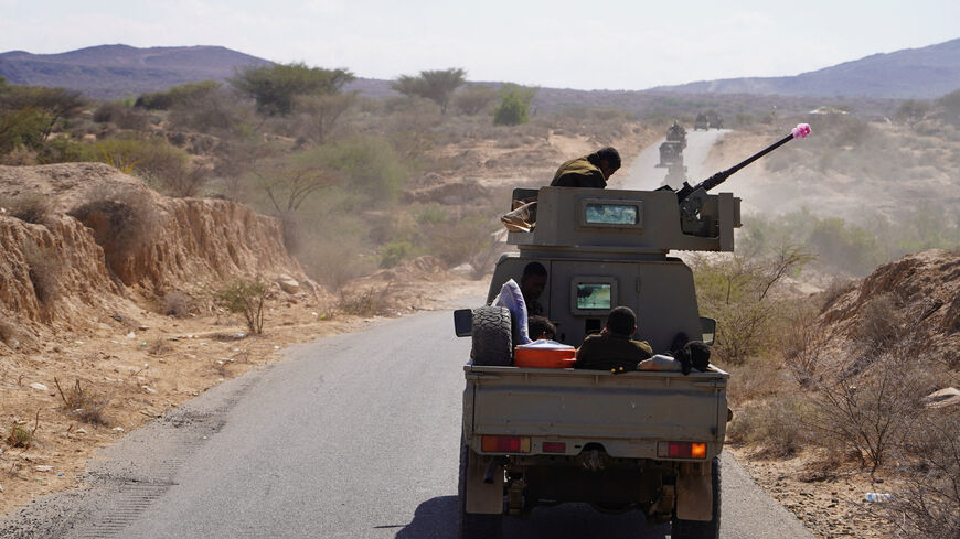 Forces of Yemen's main separatist group, the Southern Transitional Council, arrive in a mountainous area where they are launching a military operation in the southern province of Abyan, Yemen, December 15, 2025. REUTERS/Stringer