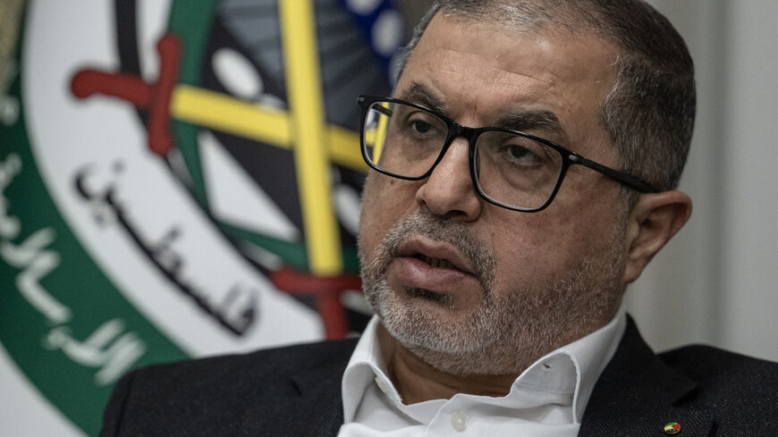 Basem Naim, member of Hamaspolitical bureau speaks during an interview with AFP in Istanbul on February 8, 2025. Hamas has no desire to return to war with Israel, a senior official with the Palestinian group told AFP on February 8, 2025, nearly three weeks into a fragile ceasefire that halted fighting in Gaza. "Returning to war is certainly not our wish nor our decision," Basem Naim said in an interview. (Photo by Ozan KOSE / AFP) (Photo by OZAN KOSE/AFP via Getty Images)