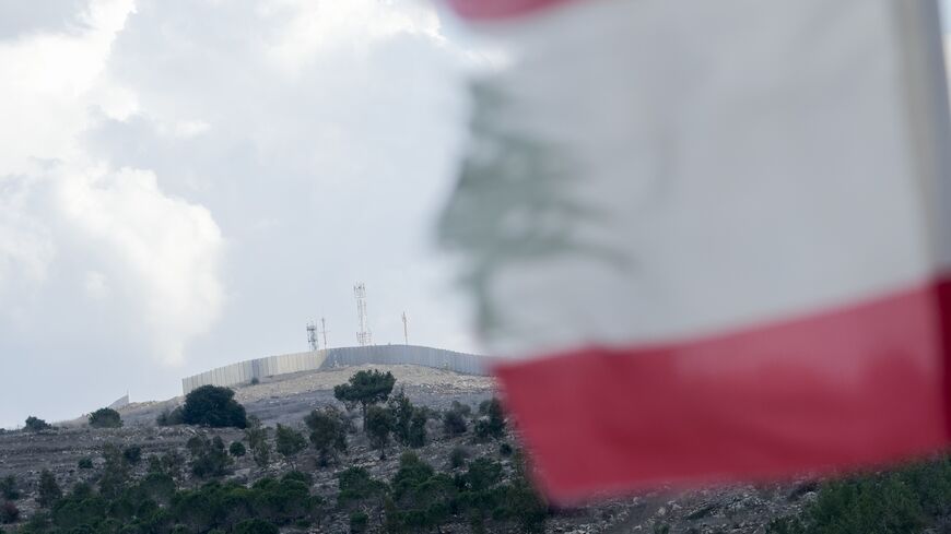 A view of a concrete wall built by Israel near the Blue Line in southwest Yaroun, Lebanon, on Nov. 13, 2025. 