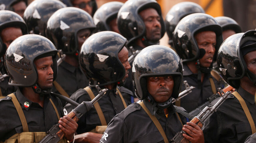 FILE PHOTO: Somaliland army members participate in a parade to celebrate the 33rd anniversary of their Independence in Hargeisa, Somaliland, May 18, 2024. REUTERS/Tiksa Negeri/File Photo