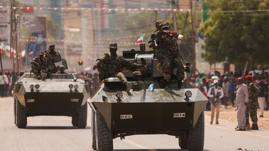 FILE PHOTO: Somaliland army members participate in a parade to celebrate the 33rd anniversary of their Independence in Hargeisa, Somaliland, May 18, 2024. REUTERS/Tiksa Negeri/File Photo